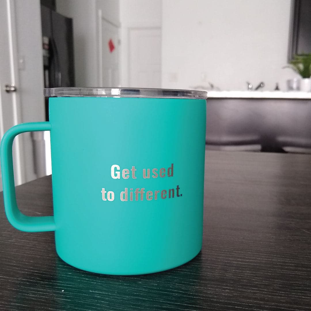 Get Used to Different Stainless Steel Teal 16 oz. Mug - Image 9